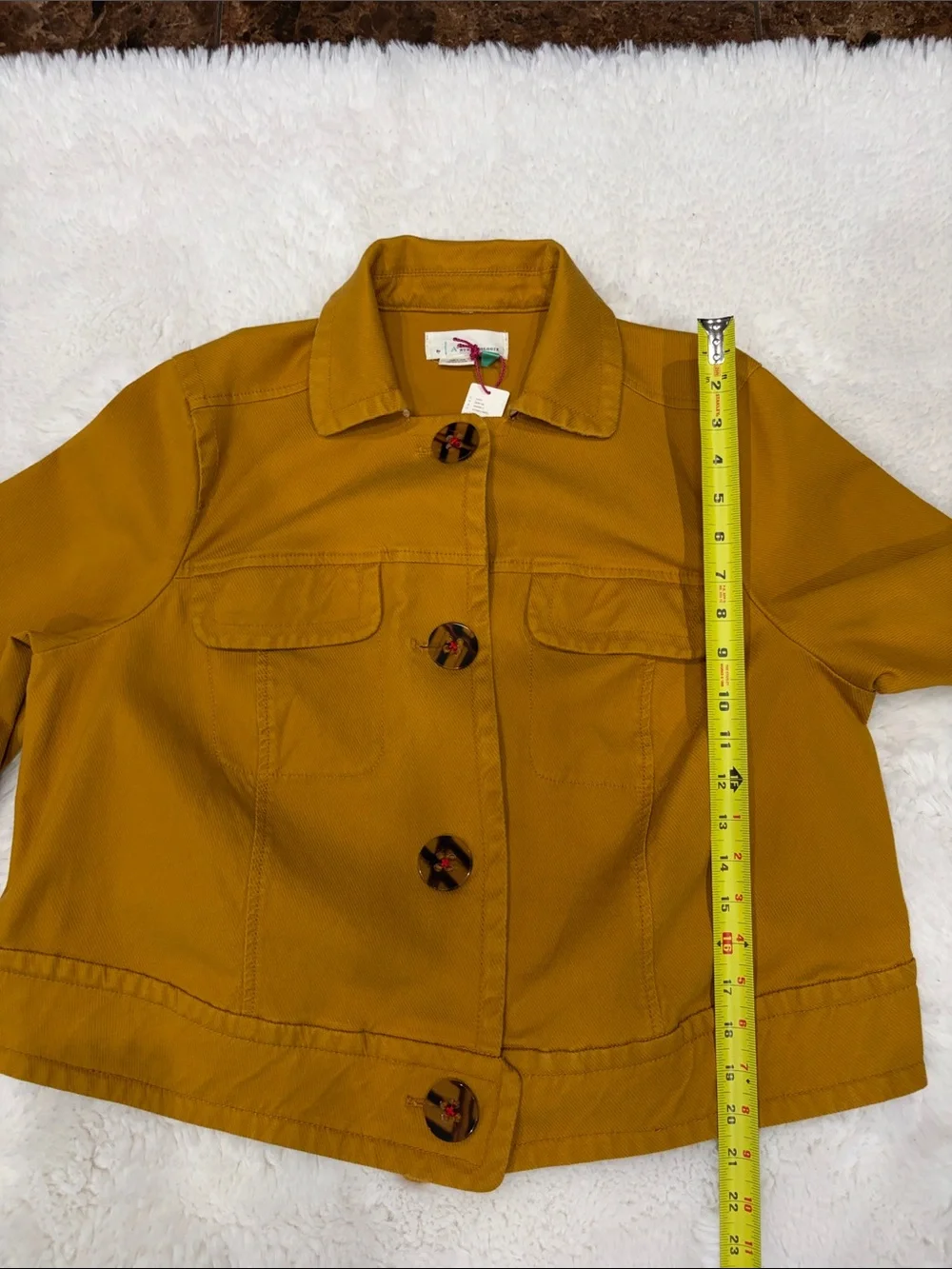 Anthropologie Plus,Size 1X,Mustard Bell-Sleeve Jacket - Picture 12 of 17